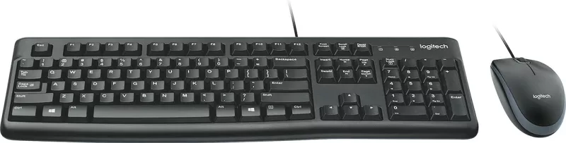 Set tastierë dhe maus Logitech DESKTOP MK120, me kabllo, zi