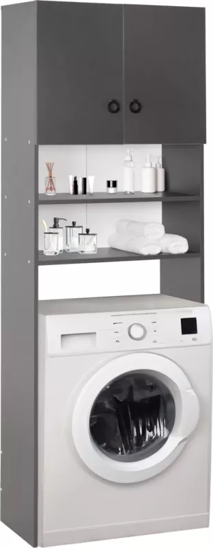 Mobilje për lavatriçe TERRY FH9122.13 me kabinet dhe rafte melamine gri 64x29x181H cm