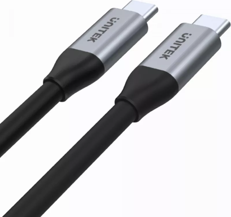 Kabllo Unitek USB-C në USB-C, 10Gbps, 4K 60Hz, 20V/5A, e zezë
