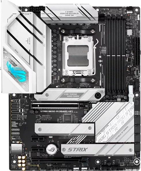 Pllakë amë ASUS ROG STRIX B650-A GAMING WIFI, AM5, ATX, DDR5, 3x M.2, 4x SATA, 2.5GbE, WiFi 6E, Bluetooth 5.2, Bardhë
