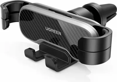 Mbajtës telefoni për veturë UGREEN 80539, air vent, gravitet auto-mbërthim, rrotullim 360°, 4.7-7.2", i zi/gri, në kuti