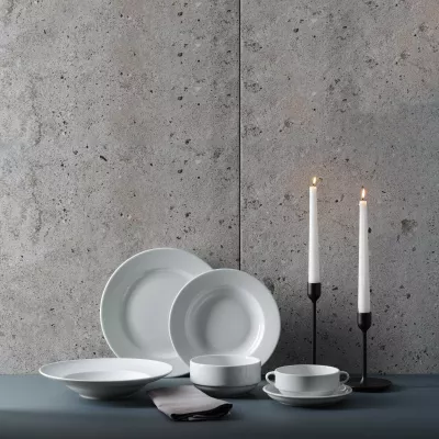 Shtambë qumështi Fine Dine Bianco 180 ml, porcelan, e bardhë, set 6 copë