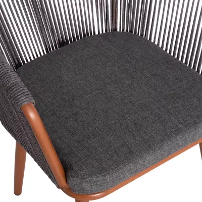 Karrige për ngrënie HARRIET FH5548.11, alumin kafe, kornizë gri, 60x62x80.5 cm, set prej 4 copash