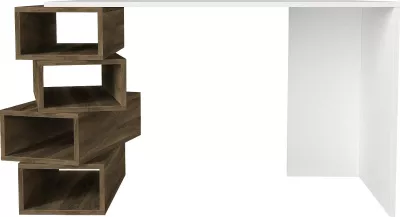 Tavolinë studimi Hanah Home, Jenga, e bardhë dhe arrë