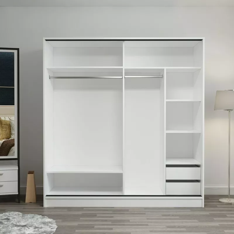 Dollap Hanah Home, Kale - 7149, i bardhë, me rafte, 220x210x52cm