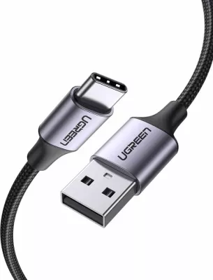 Kabllo USB 2.0 A në USB-C UGREEN 60124 0.25 m e zezë (polybag)