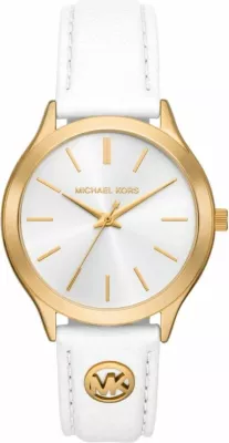Orë dore femrash Michael Kors Slim Runway MK7544, e bardhë