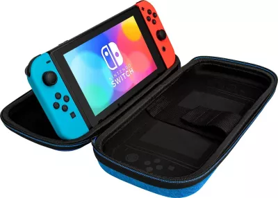 Kasë udhëtimi për Nintendo Switch PDP Deluxe Travel Case The Legend of Zelda, me stand të integrum, për Switch/Lite/OLED, Hyrule Blue