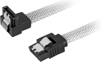Kabllo SATA III Sharkoon 0.45m, 90°, bardhë/zezë