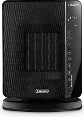Ngrohës me ventilator, DeLonghi, DCH7993ER.BC, 2400 W, për dhoma deri 70 m³, funksion Eco, i zi