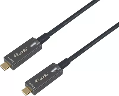 Kabllo USB C në C optik aktiv Equip 119462, 10m, 4K/60Hz, Video+Data+PD, e zezë