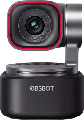 Webkamerë OBSBOT Tiny 3 4K, gimbal 2-aksësh, AI Tracking 2.0, 3 mikrofonë, USB-C, e zezë/gri (set me montim dhe kabllo)