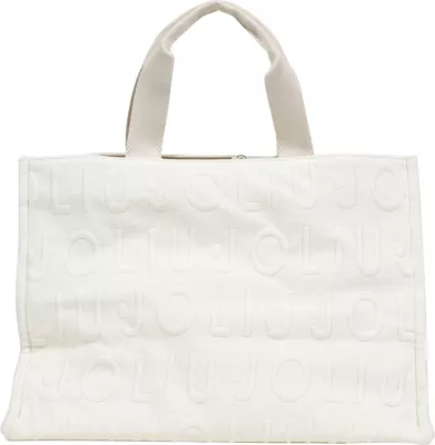 Çantë tote për femra Liu Jo L Tote Logo Bubble 2A6026 T0300, fildishi