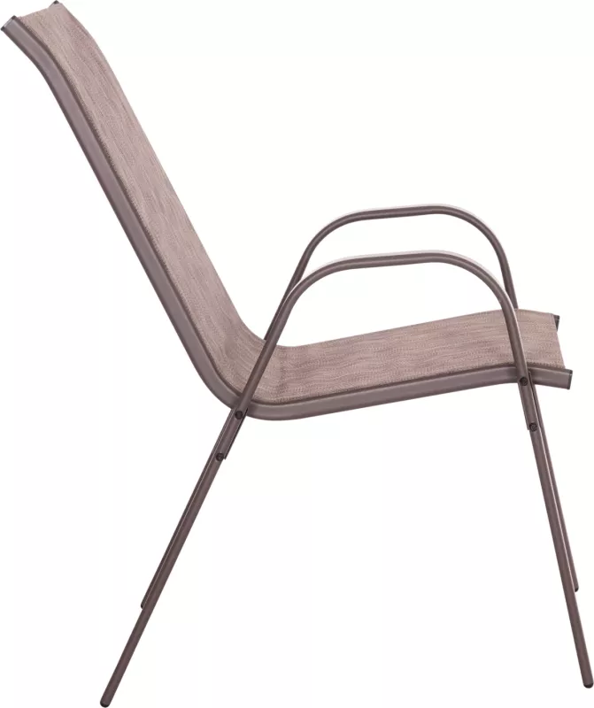Karrige për jashtë LEON, kornizë metali ngjyrë kafe & tekstilene-4 copë, 55x70x91Hcm., set prej 4 copësh