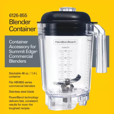 enë blenderi, Hamilton Beach Commercial, për HBH855-CE, 1.4 L, polikarbonat, transparente