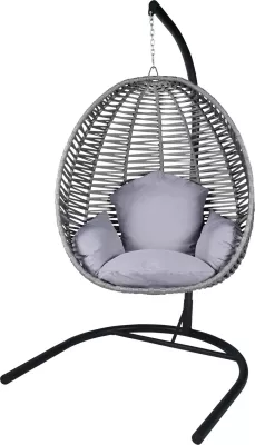 Karrige lëkundëse për kopsht, ngjyrë gri, Hanah Home, një vend