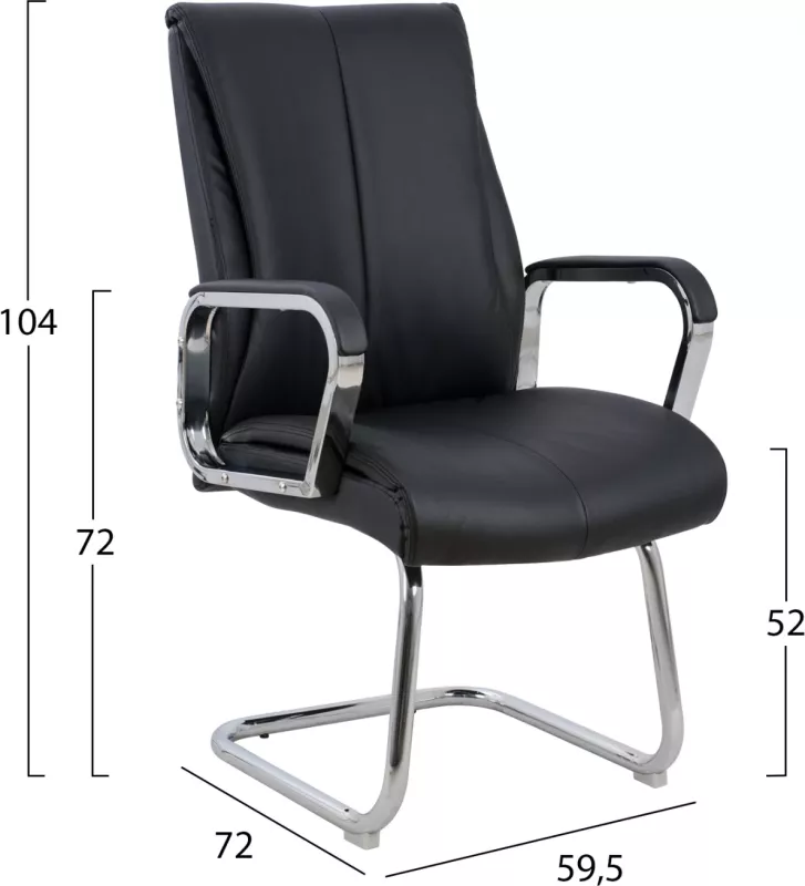 Karrige për zyre konferencash FH1094.01, set prej 2 copë, e zezë