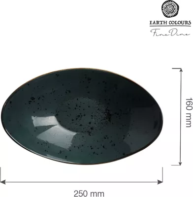 Tas porcelani Fine Dine Arando Boat 250x160 mm, gri, set 6 copë