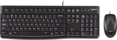 Set tastierë dhe maus Logitech MK120, layout grek, me kabllo, USB, i zi