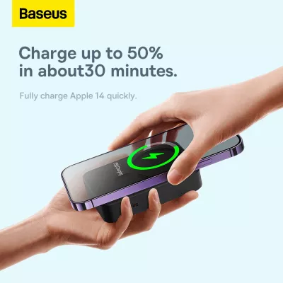 Powerbank Baseus Magnetic Mini 20000 mAh 20W me kabllo USB-C/USB-C, e zezë