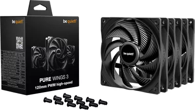 Ventilator kase Be Quiet! Pure Wings 3 120mm PWM 3-pack, zi