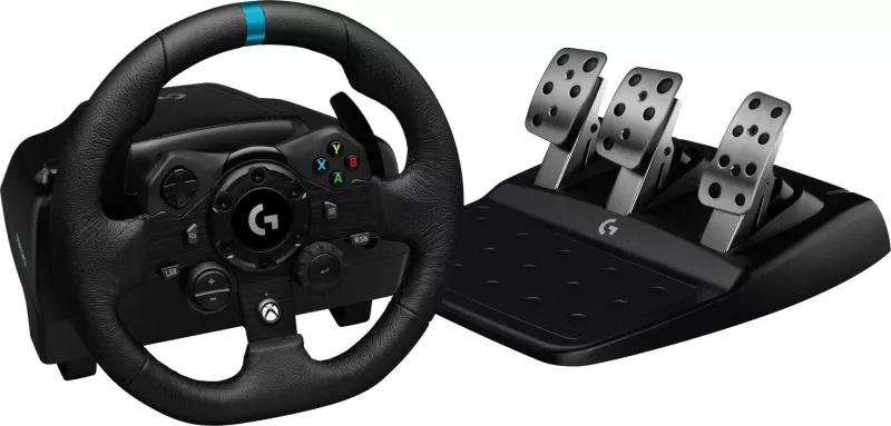 Timoni dhe Pedalet Logitech G923 për Xbox X|S, Xbox One dhe PC, 900°, I zi