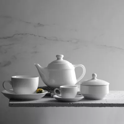 Pjatë nën filxhan espresso Fine Dine Pure Bianco 100 mm, e bardhë, set 12 copë