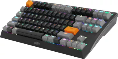 Tastierë mekanike Marvo KG980A EN-B, TKL 87 taste, Blue switch, RGB, me kabllo Type-C, e zezë