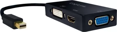 Kabllo përshtatës LogiLink, DisplayPort, HDMI, DVI, i zi