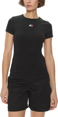 Maicë për femra Tommy Hilfiger Jeans TJW Badge Rib DW0DW17881, e zezë