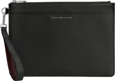 Çantë pouch Tommy Hilfiger TH Business Saffiano AM0AM14823 për meshkuj, e zezë