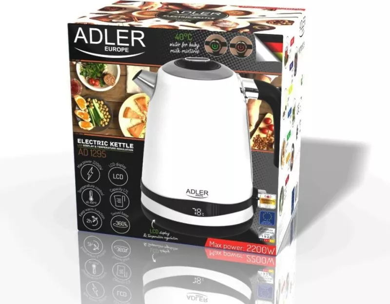 Vluese uji Adler AD 1295W, 2200W, 1.7L, e bardhë 