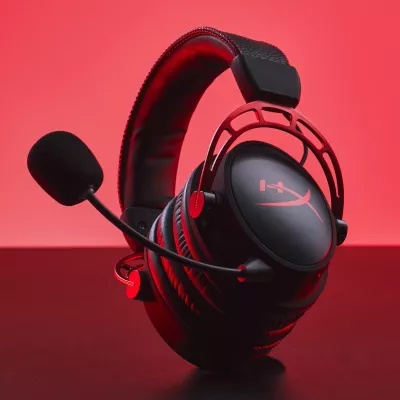 Kufje gaming wireless HyperX Cloud Alpha Wireless (4P5D4AA), bateri 300 orë, mikrofon i shkëputshëm, DTS HeadphoneX, kuqe