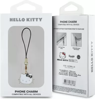 Varëse Hello Kitty Charm Kitty Head, metal, e zezë