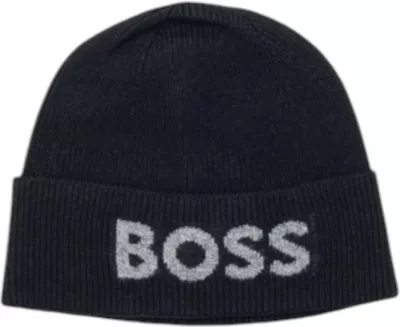 Kapelë e thurur për meshkuj BOSS Elios_Hat 10274291 01 50548777, e zezë