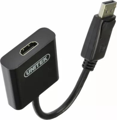 Adapter AV Unitek Y-5118DA DisplayPort në HDMI (F), 1080p/1920x1200, 2Gbps, i zi