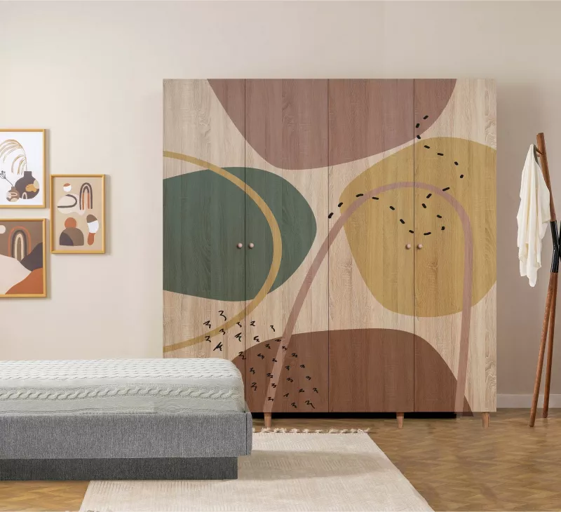 Dollap Hanah Home, Loni 4, ngjyrë sonomo, 180x192x52cm