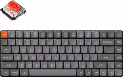 Tastierë mekanike Keychron K3 Max K3M-H1, 75% US, tri-mode, Gateron Low Profile Red, hot-swap, gri