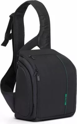 çantë kamere RIVACASE 7470 PS SLR, sling për DSLR, ndarje të rregullueshme, xhep për tablet, mbulesë shiu, e zezë