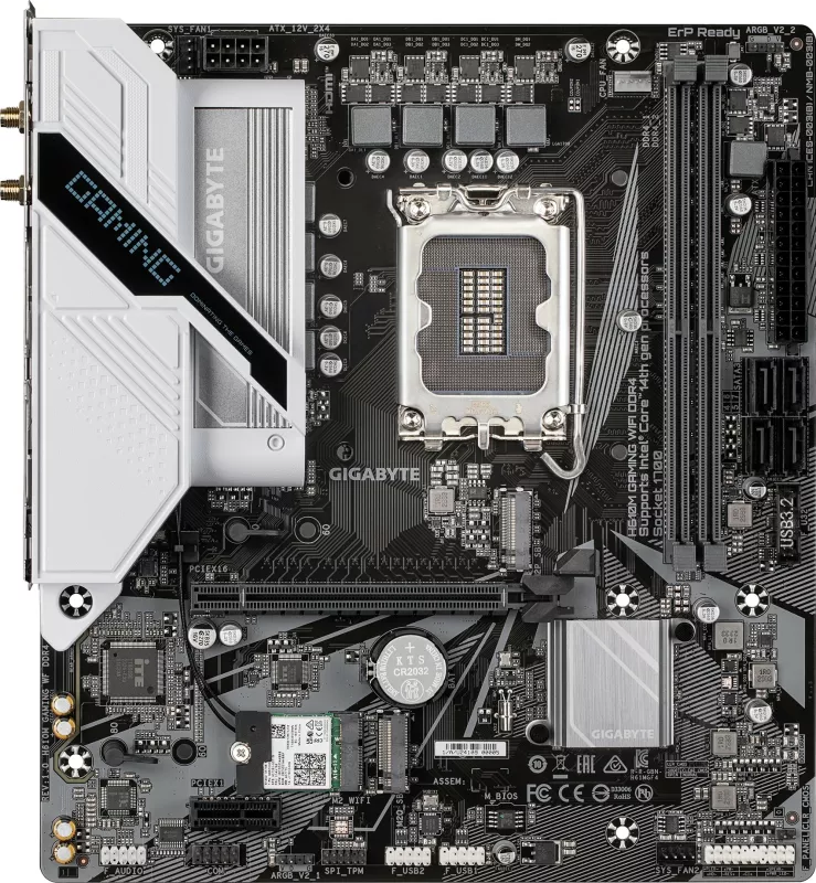 Pllakë amë Gigabyte GA-H610M GAMING WF DDR4, Socket 1700, WiFi, DDR4, e zezë/bardhë
