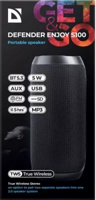 Altoparlant portativ Defender S100, Bluetooth 5.3, 5W, i zi