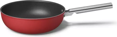 Wok SMEG CKFW3001RDM 30cm, 5.2L, alumini, dorezë inoksi, e kuqe