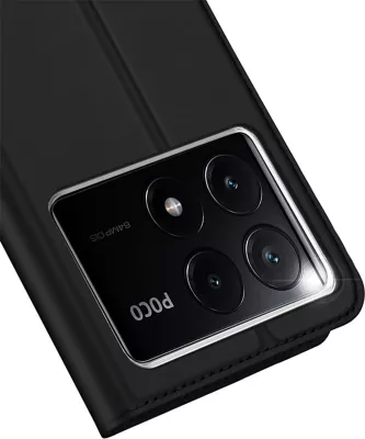 Mbështjellës Dux Ducis Skin Pro për Xiaomi Poco X6 Pro 5G/Redmi K70E, me kapak, xhep për kartela, e zezë