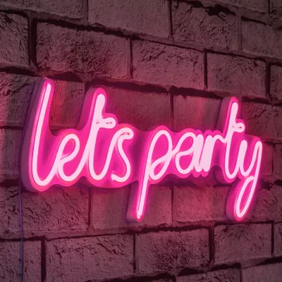 Dekor dritash LED plastike, ngjyrë rozë, Lets Party
