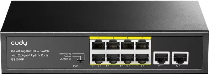 Switch Cudy GS1010P, Gigabit Ethernet, PoE, Montim në mur