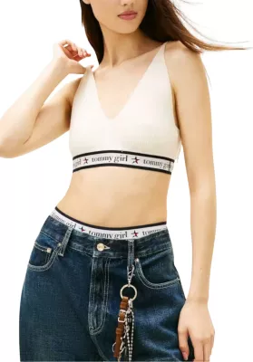 Crop top për femra Tommy Hilfiger Jeans DW0DW22501, krem [Madhësia: M]