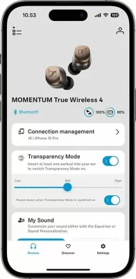 Kufje Sennheiser Momentum True Wireless 4 30 orë, ANC, LE Audio/Auracast, Qi, White-Silver