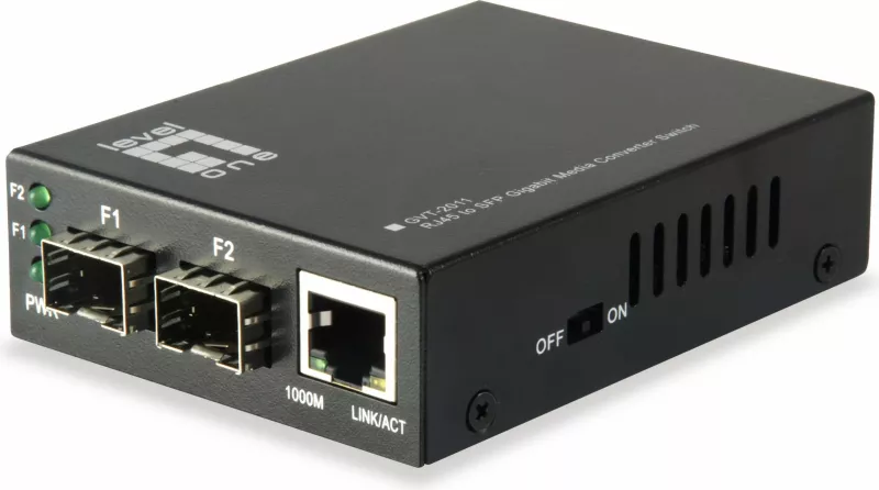Konvertues media LevelOne GVT-2011, 2 x SFP, 1 x RJ45, Gigabit Ethernet