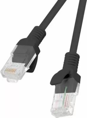 Patchcord Lanberg PCU6-10CC-0025-BK Cat6 0.25m U/UTP RJ-45 në RJ-45, e zezë