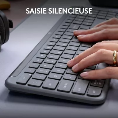 Tastierë wireless Logitech Signature Slim K950, Logi Bolt/Bluetooth, SLO engraving, Graphite